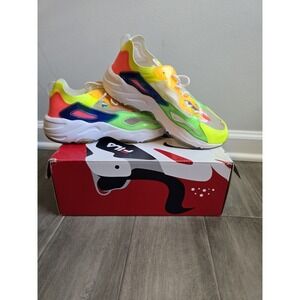 Fila Womens Ray Tracer TL Athletic Sneaker Size 8.5 White Multicolor Rainbow